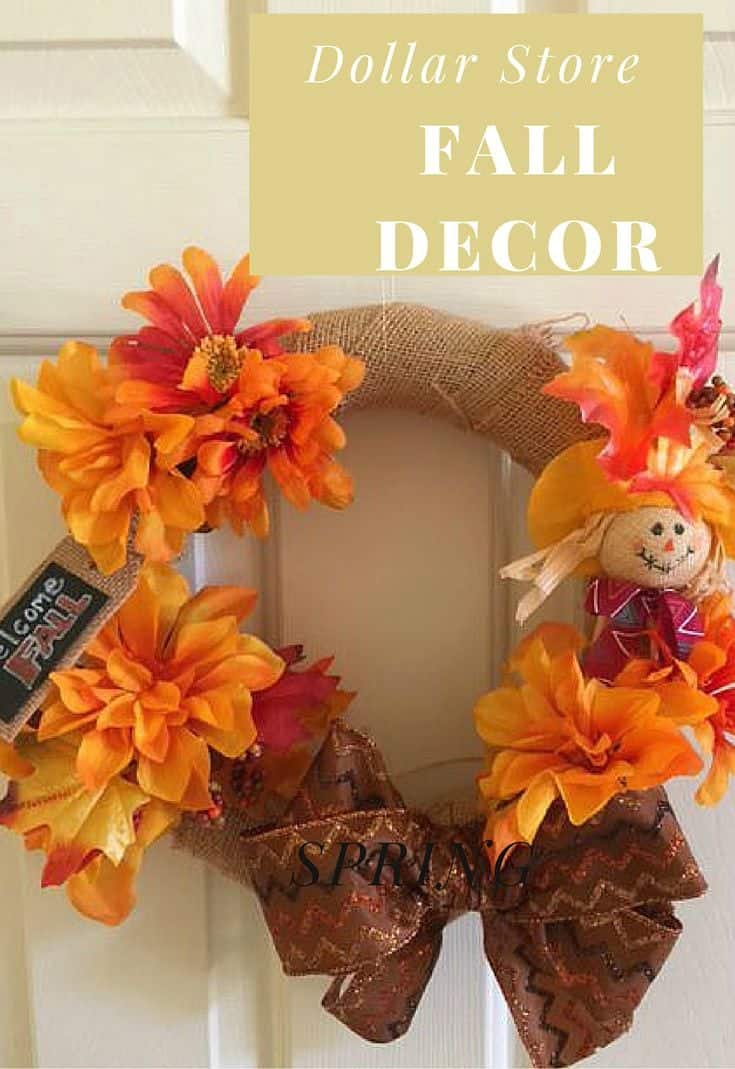 Twenty Minutes is all you need for this simple fall decor made with dollar store supplies