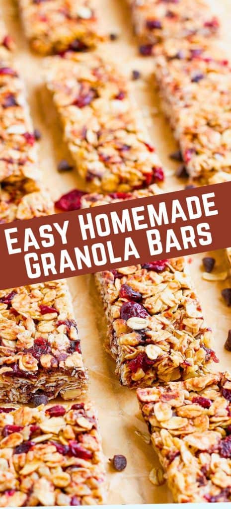 Chewy Homemade Granola Bars on tray.