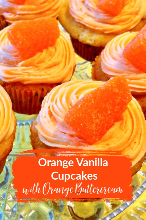 Cupcakes with orange buttercream frosting