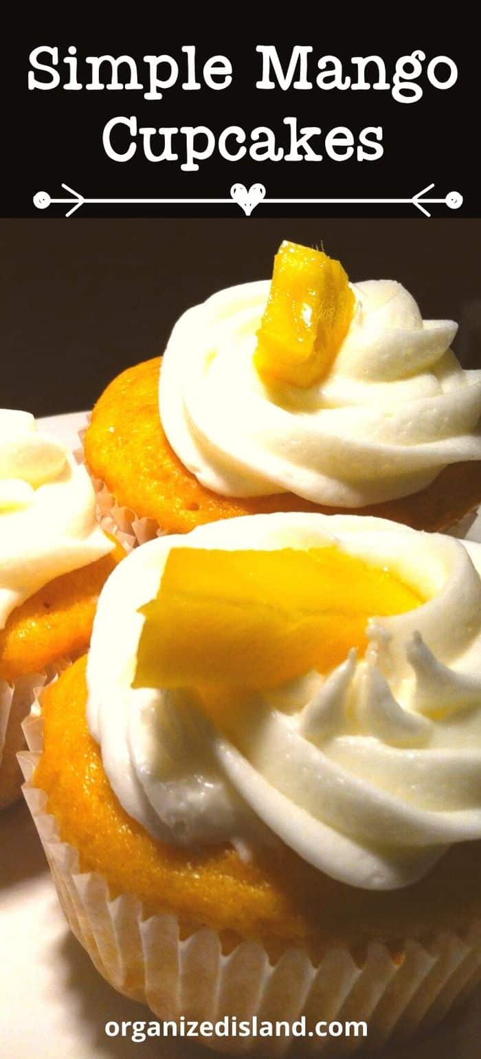 Simple Mango Cupcake with mango slice.
