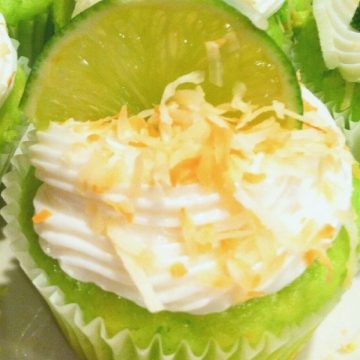 Coconut lime cupcakes recipe card