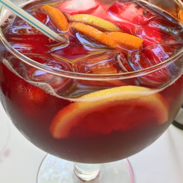 Berry Sangria in glass.