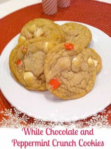 White Chocolate and Peppermint Crunch Cookies | Organized Island