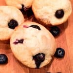 Bisquick blueberry muffins recipe card.
