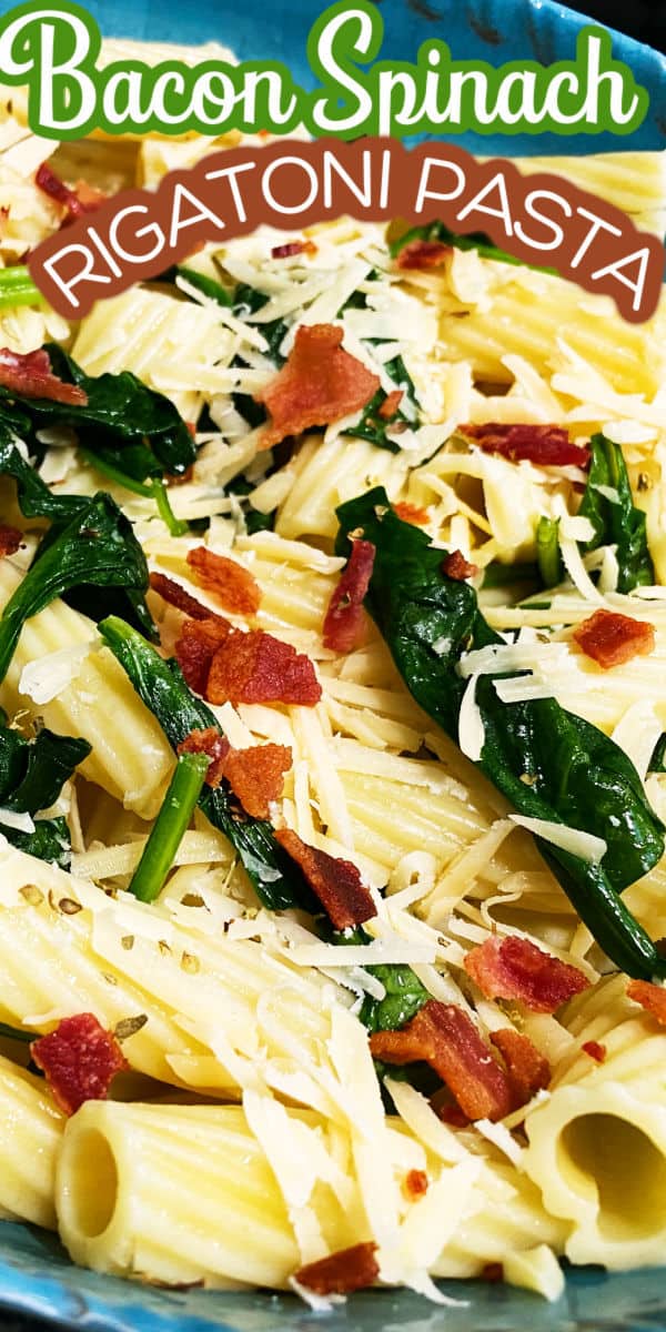 Bacon spinach Rigatoni Recipe