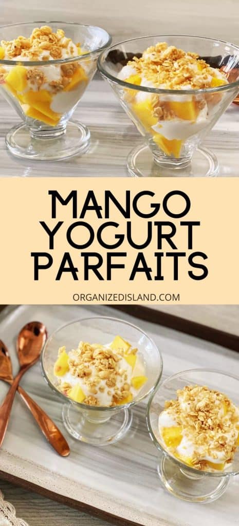 Mango and Yogurt Parfaits in cups.