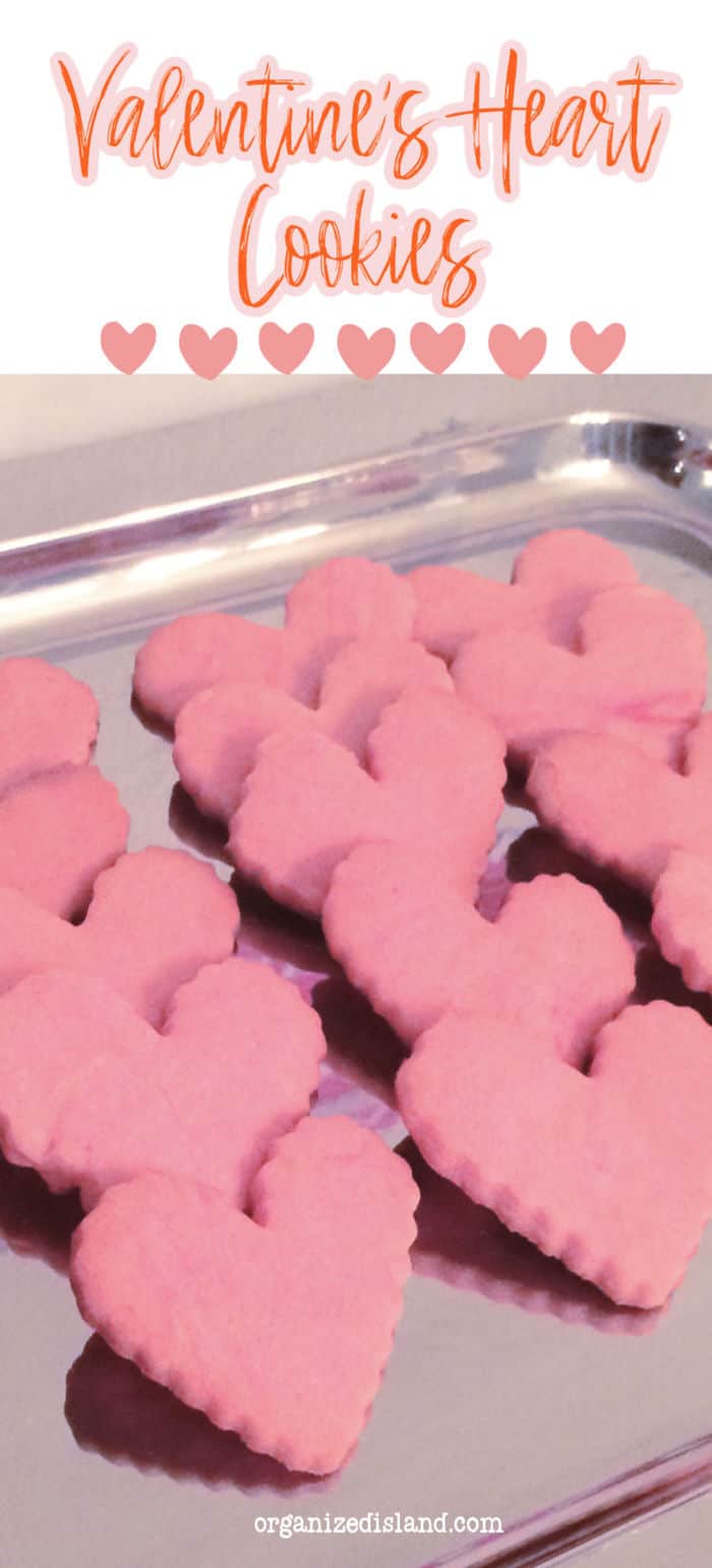 Valentines Heart Cookies on platter.