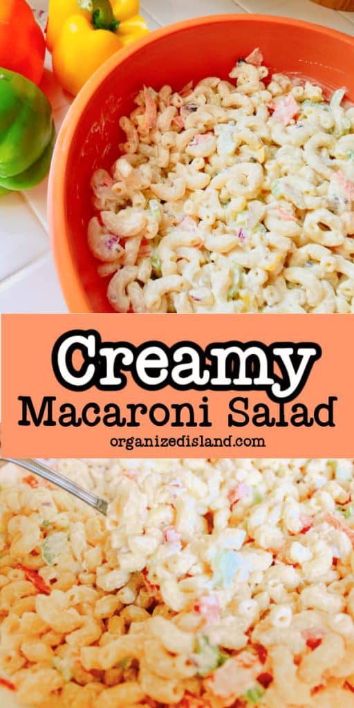 Creamy Macaroni Salad in bowl.