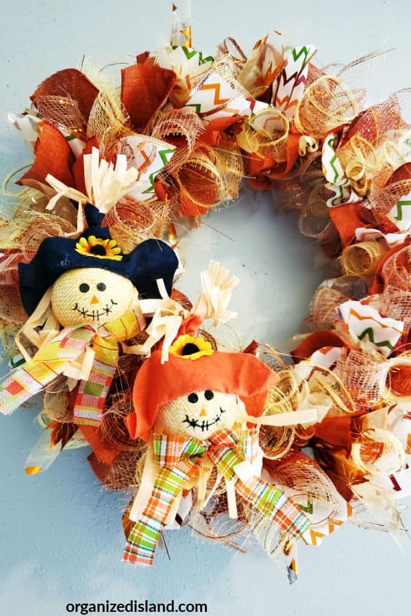 Fall wreath with ribbon