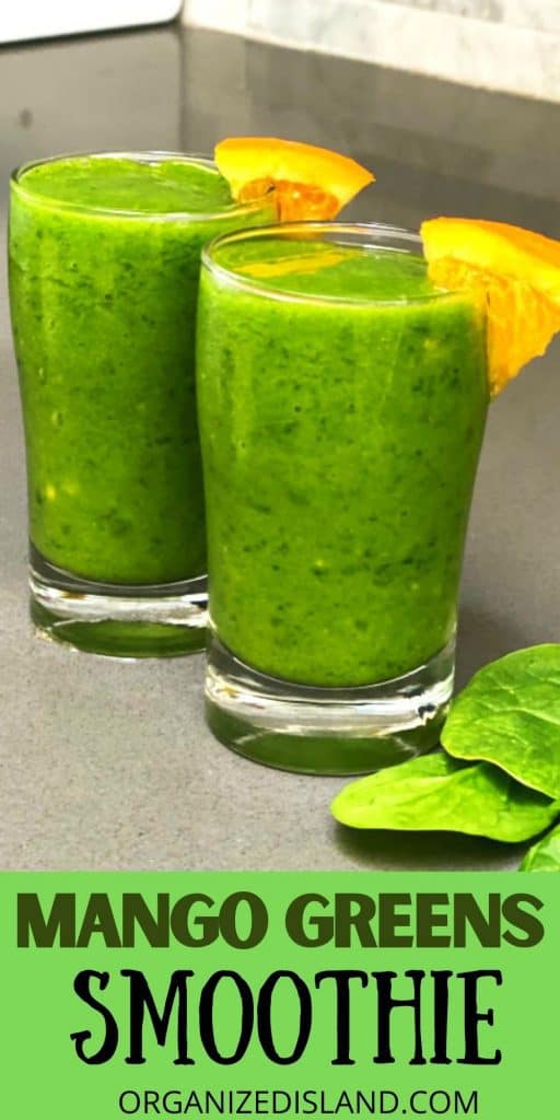 Mango Greens Smoothie in glasses