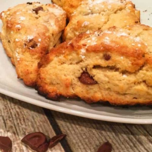 Banana scones with chocolate chips