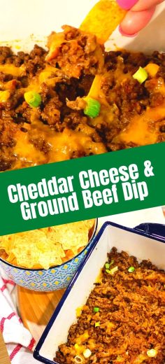 Cheddar Cheese Ground Beef Dip - Organized Island