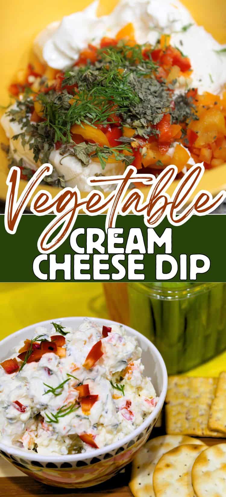 Vegetable Cream Cheese Dip - Organized Island