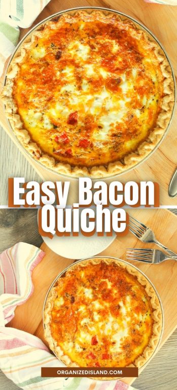 Easy Bacon Cheese Quiche Recipe - Organized Island