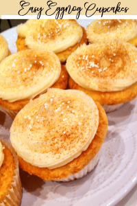 Eggnog cupcakes with cinnamon and nutmet