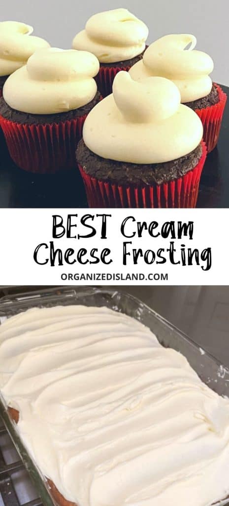 Best Cream Cheese Frosting on red velvet cupcakes.
