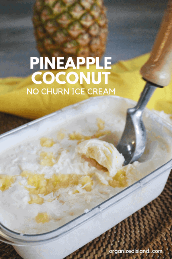 Pineapple and coconut ice cream