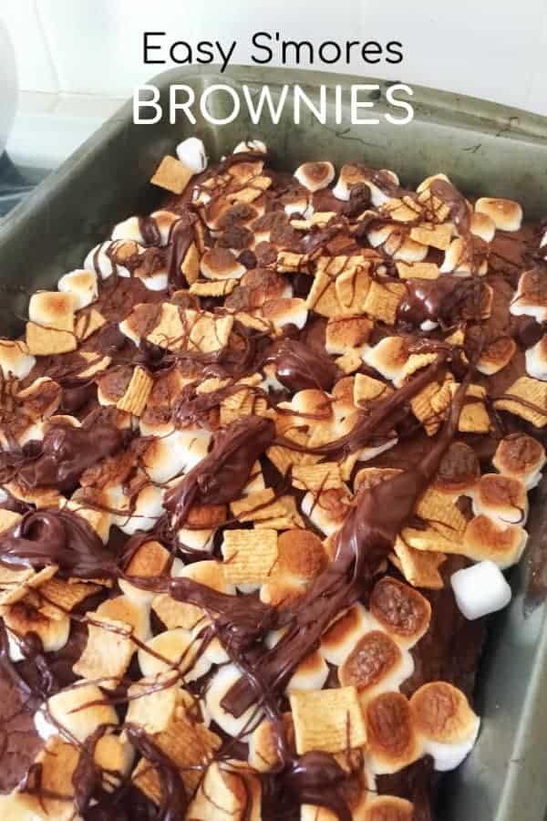 Smores brownies from a mix