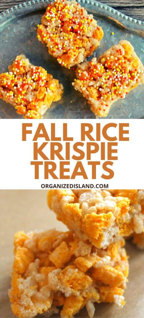 Fall Rice Krispie Treats made with captain crunch cereal on plate.
