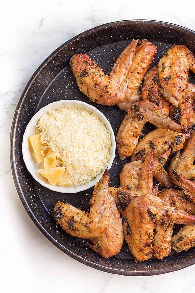 Italian Style Wings with Parmesan, Basil and Garlic | 15 of the Best Game Day Chicken Recipes You'll Ever Make | Organized Island