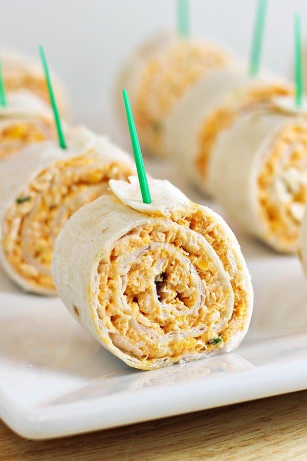 Buffalo Chicken Tortilla Pinwheels | 15 of the Best Game Day Chicken Recipes You'll Ever Make | Organized Island