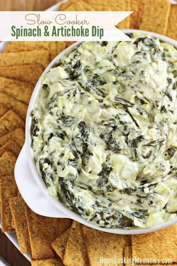 Slow Cooker Spinach & Artichoke Dip | 20 Easy & Delicious Game Day Recipes | Organized Island
