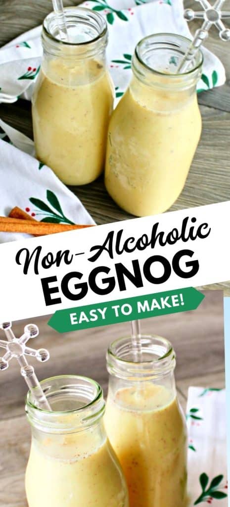 Non Alcoholic Eggnog in milk bottles.