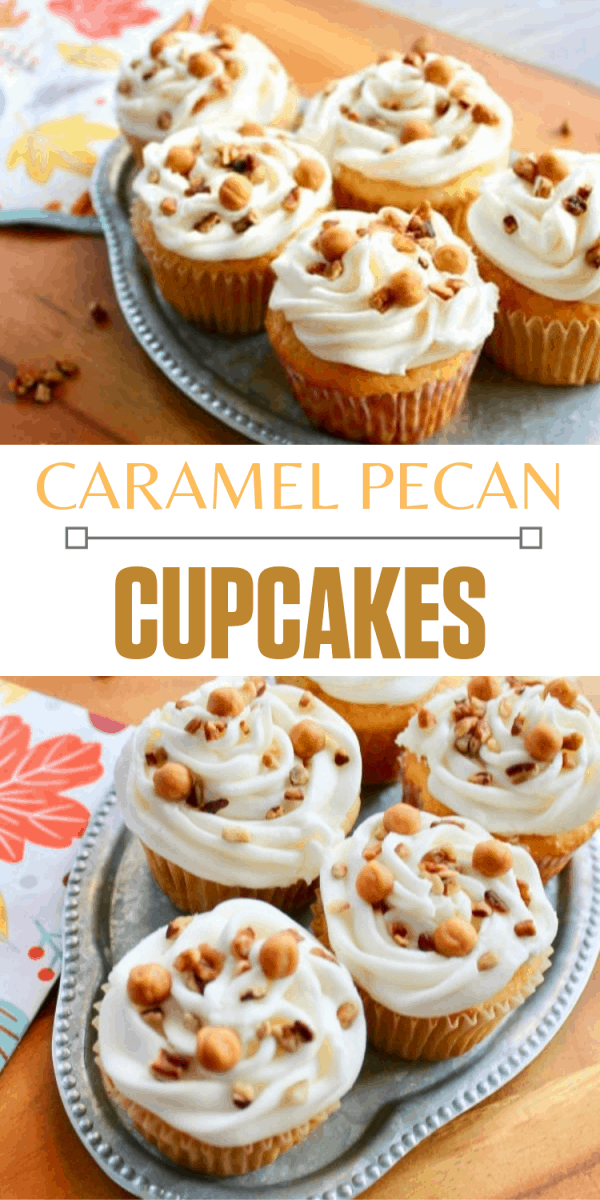 Caramel Pecan Cupcakes - Organized Island