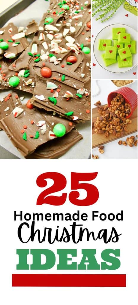Homemade Food Gift Ideas - candied nuts, fudge and milk chocolate bark.