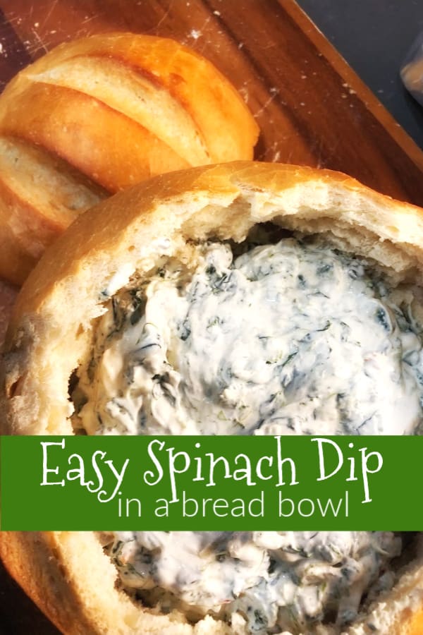 Spinach Dip in Bread Bow