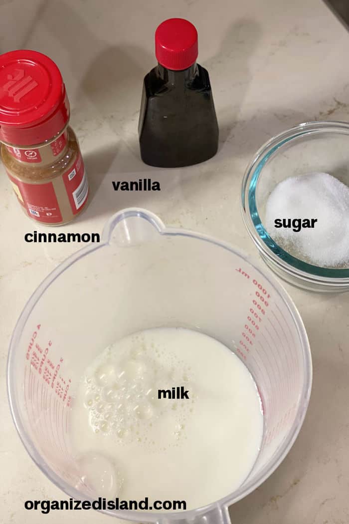 Hot Vanilla Milk ingredients