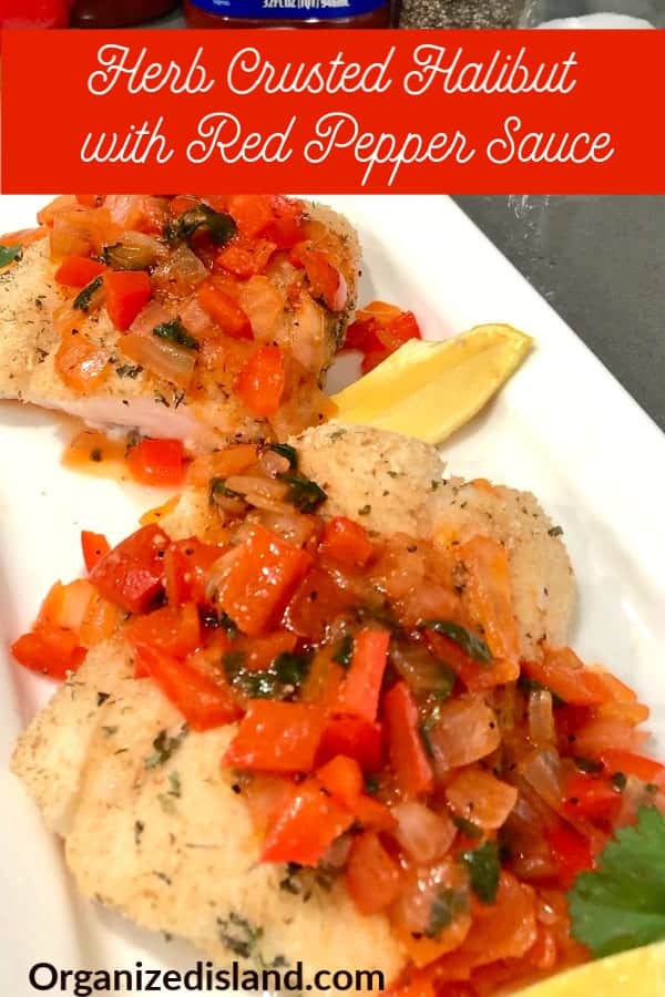 Baked Fish with Red Pepper sauce made with Clamato