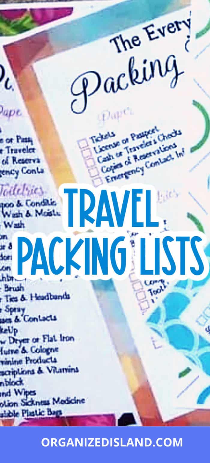 Travel Packing Lists Printable.