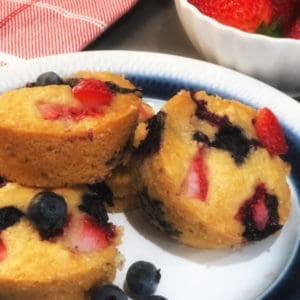 Strawberry blueberry muffins recipe from Organized Island