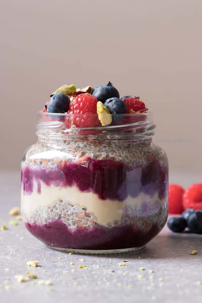 30+ Amazing Brunch Recipes with Fresh Fruit - Chia and Flaxseed Pudding with Jam