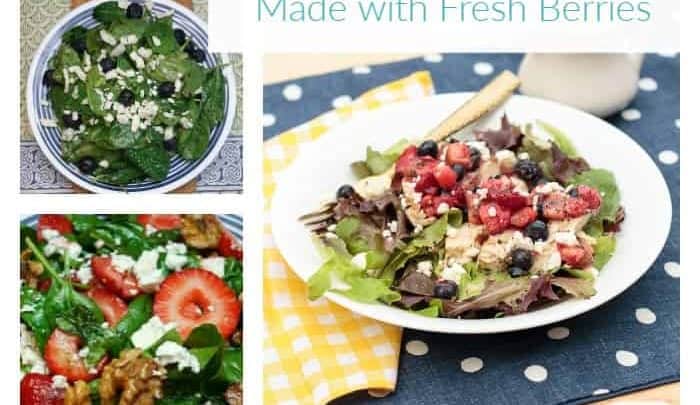 A round up of salads made with fresh berries