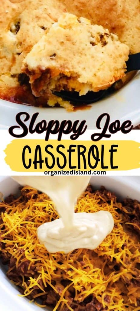 Sloppy Joe Casserole in dish.