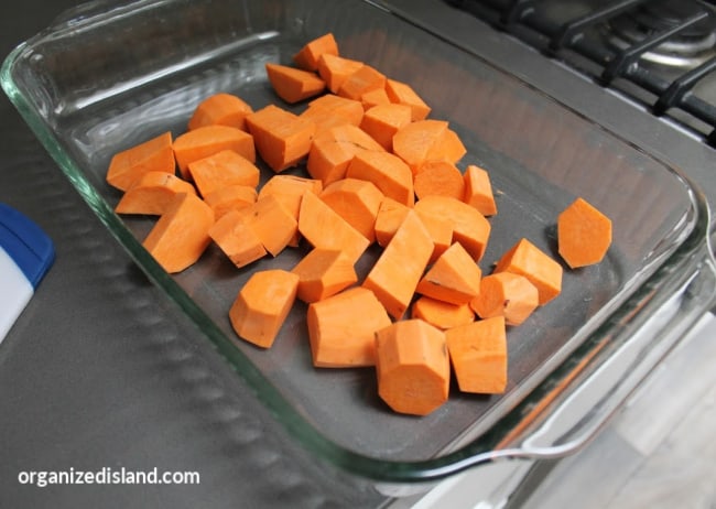 Baking sweet potatoes