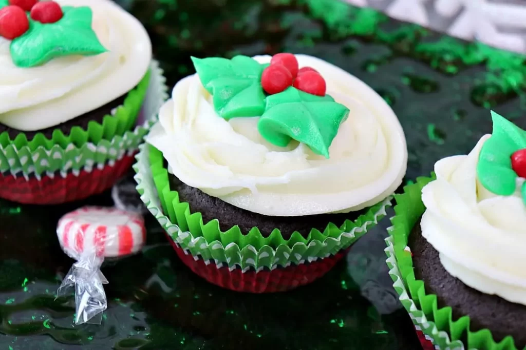 holly berry cupcakes