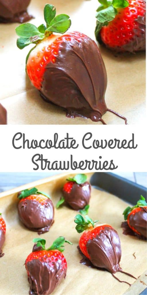 Chocolate covered strawberries on baking sheet.
