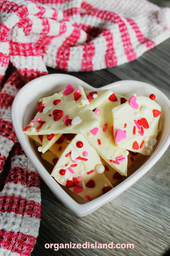White Chocolate Bark Valentines Day recipe