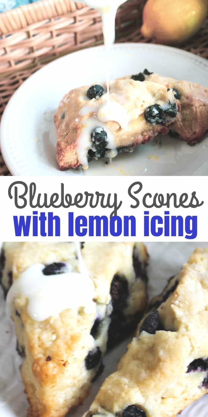 Blueberry Scones with Lemon Icing