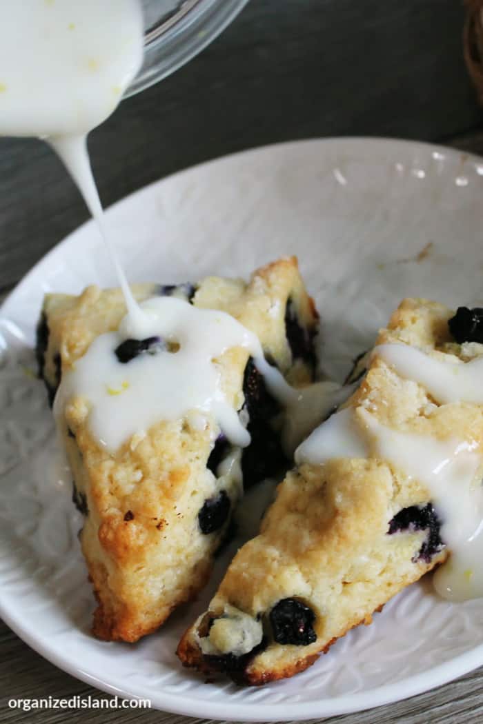 Easy Blueberry Scones on plate.