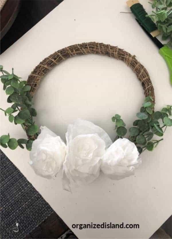 Coffee Filter Craft flower wreath