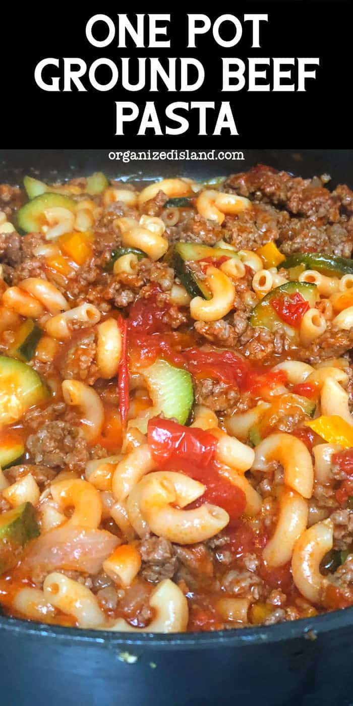 Ground Beef Pasta Easy in single pot on stove.