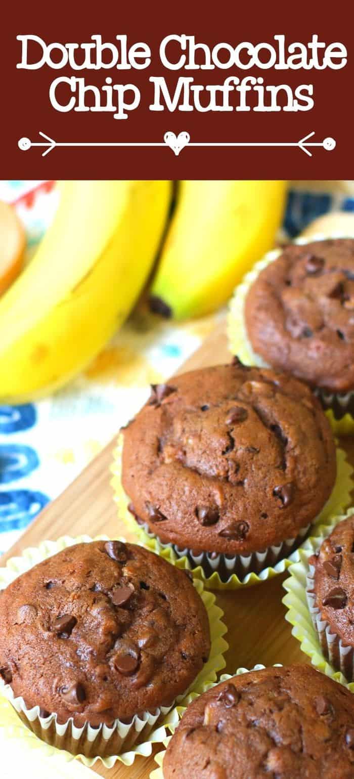 Double Chocolate Chip Muffins  with banannas.