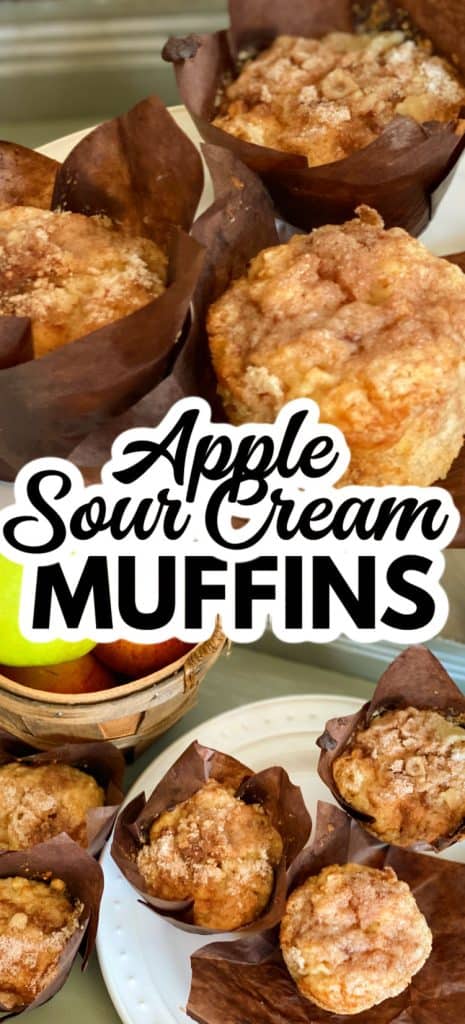 Apple Sour Cream Muffins on plate.