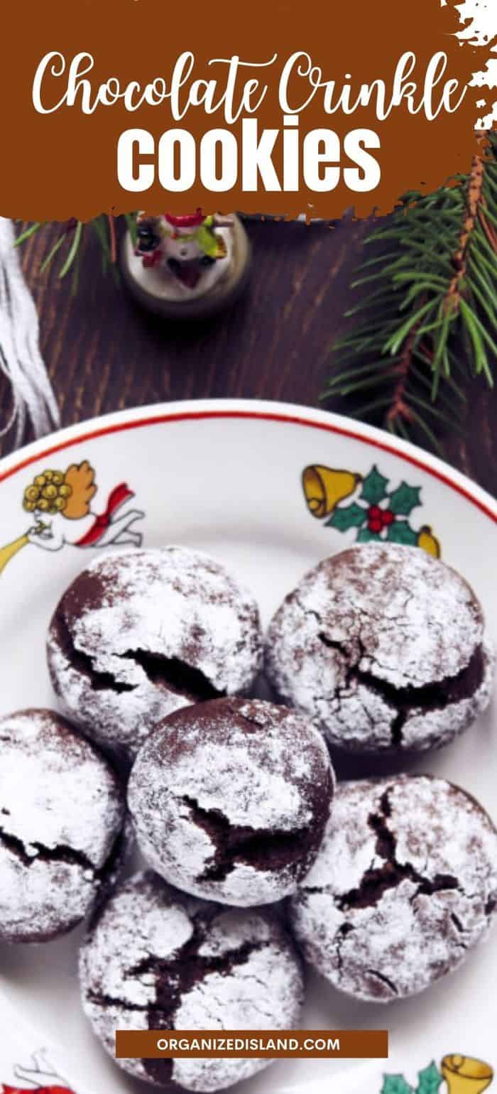 Chocolate Crinkle Cookies (3) on plate