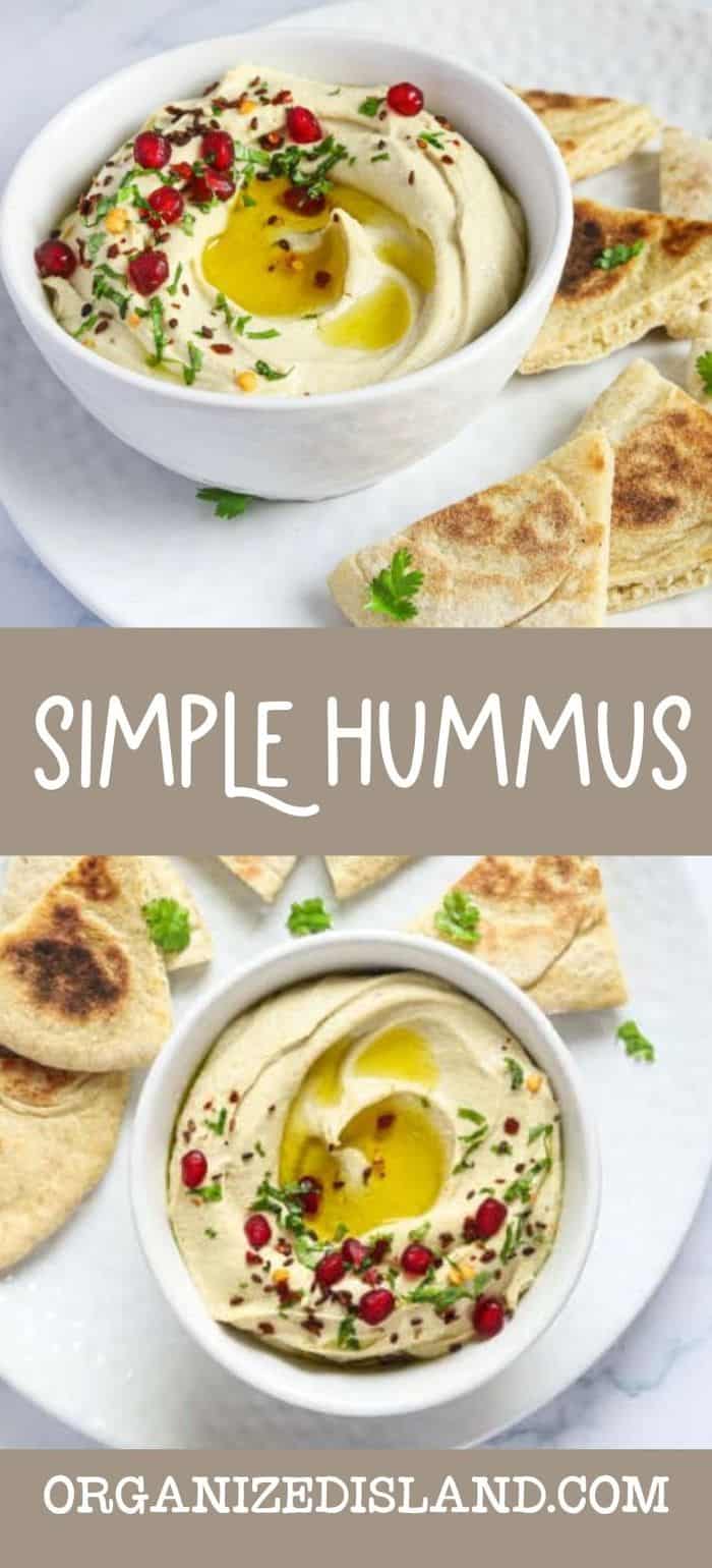 Homemade hummus in bowl