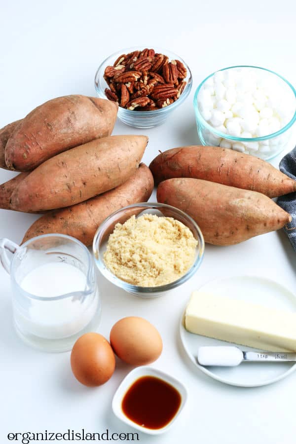 Sweet Potato Casserole ingredients